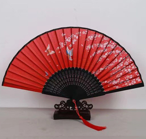 扇子折扇中国风女日式和风小扇子旗袍道具古典真丝折叠扇定制刻字