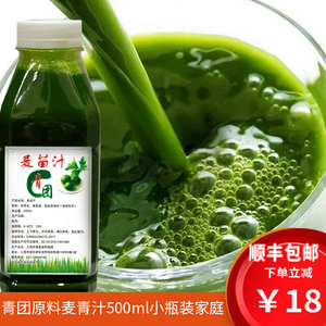 上海乔康麦青汁麦苗汁麦草汁艾草青团水原料专用 500ml小瓶装家庭