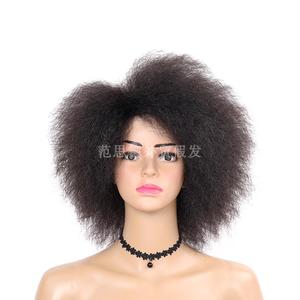 Afro Kinky Curly Short hair Synthetic Fluffy wig蓬蓬爆炸头套