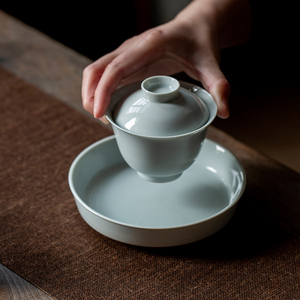 仿古釉大号盖碗茶杯复古风家用陶瓷单个三才泡茶碗功夫茶具手抓碗