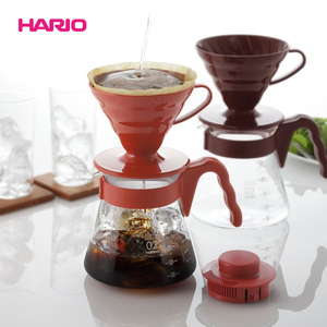 【旗舰店】HARIO咖啡壶V60玻璃滴漏式过滤杯手冲咖啡器具套装VCSD