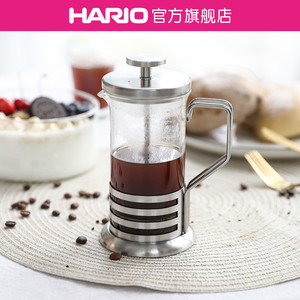 【旗舰店】HARIO耐热玻璃法压壶不锈钢滤网法压咖啡壶冲茶器THJ
