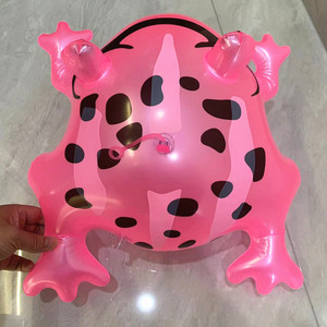粉色金色充气青蛙卡通动物气球网红小青蛙卖仔摆摊发光儿童玩具