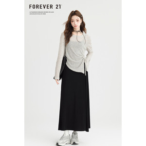 Forever21 时尚气质吊带长裙女夏季抽绳显瘦设计感薄长袖两件套