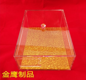 药店带盖名贵药材展示盒亚克力透明有机玻璃人参燕窝存放展示定制