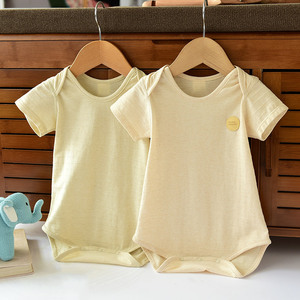 2件价~有机棉宝宝短袖爬服婴幼儿三角爬服连体衣哈衣 新生儿装