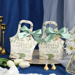 煜天-新款韩式结婚喜糖盒创意小清新风格回礼手提袋高级喜糖空盒