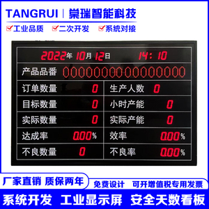 棠瑞LED电子看板工厂车间生产管理ERP系统对接数字化计数器显示屏