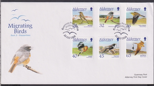 13576 奥尔德尼2004 邮票 候鸟第3组 首日封 穗䳭 红尾鸲 黄鹡鸰