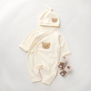 婴儿衣服春季新款a类纯棉0一3月婴儿衣服冬打底套装59码连体衣52
