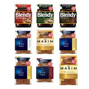 日本 AGF MAXIM袋装冷水速溶黑咖啡粉替换装蓝金蓝棕袋意式无蔗糖