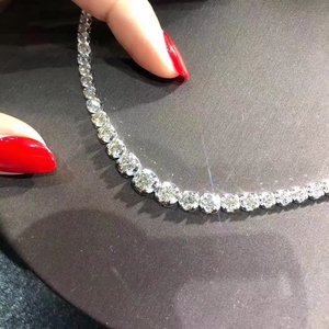 香港珠宝展会钻石公司直播！10克拉钻石项链 18K白金钻石项链10卡