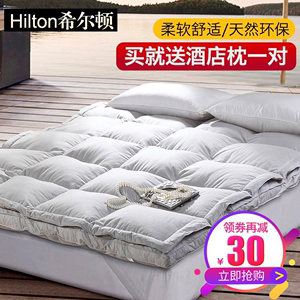 五星级酒店双层羽绒床垫软垫加厚超柔软白鹅绒垫被家用1.8m床褥垫