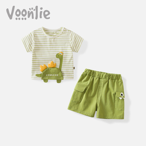 男童套装夏装2024新款儿童洋气时髦婴儿衣服宝宝短袖两件套夏季潮