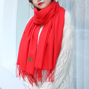 围巾女生保暖流苏韩国韩版仿羊绒大红中国红冬季加厚长款披肩两用