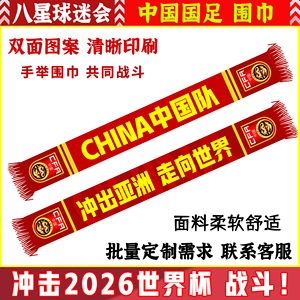 中国队国足球迷围巾2024队服世界杯中超男足女足非球票