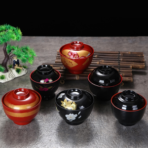 日式味增汤碗日本汤盅带盖小汤碗商用汤汁碗寿司料理店汤盖碗小碗