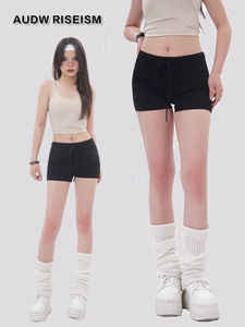 辣妹紧身运动休闲高腰黑色短裤女夏季2024新款外穿性感超短瑜伽裤