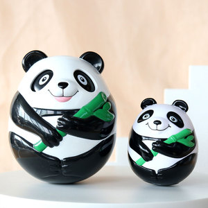 可爱转眼睛熊猫不倒翁挂件创意婴儿益智玩具趣味玩偶成都纪念品