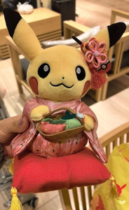 pokemon精灵宝可梦茶会和服皮卡丘公仔玩偶毛绒玩具公仔礼物