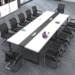 南京会议桌洽谈桌6-20人 简易长条桌 钢木组合质保十年优质板材