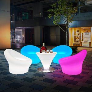 新款LED发光桌椅网红单人酒吧沙发椅子圆形咖啡桌子茶几创意凳子