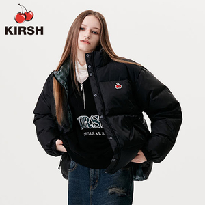 韩国代购kirsh樱桃羽绒服加厚两面穿krish潮牌短款外套张元英同款