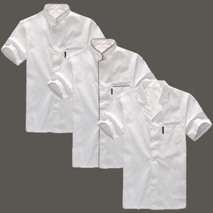 厨师服短袖薄款酒店后厨房工衣餐厅白色幼儿园食堂工作服长袖厚款