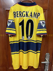 97-99阿森纳客场短袖球衣10号博格坎普维埃拉赖特阿内尔卡足球服