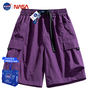 NASA品牌日系工装口袋休闲短裤男复古街头宽松百搭潮流五分裤潮牌