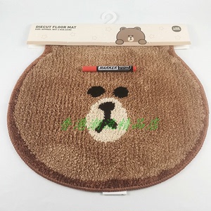 香港Line Friends布朗熊Brown頭型毛絨吸水家用卫生间防滑地毯
