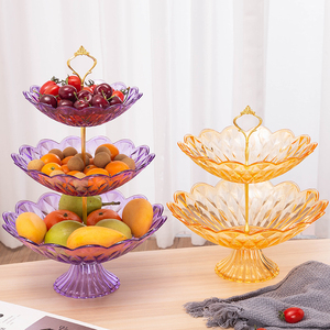 欧式多层水果盘客厅家用零食糖果盘可叠加收纳架现代茶几干果果盆