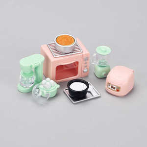 迷你厨房电饭煲烤箱咖啡壶蒸蛋器果汁机小家电娃娃屋玩具创意摆件