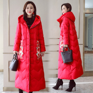 中国风冬季棉袄女2020新款羽绒棉服中长款过膝修身显瘦民族风外套