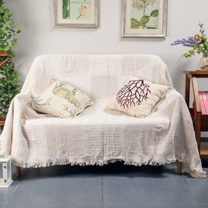 清新北欧风素色沙发巾复古美式创意白色简欧INS文艺巾盖巾休闲毯