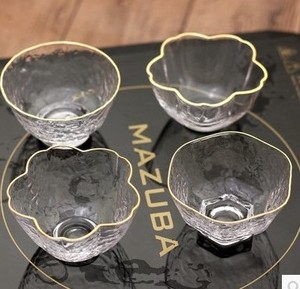 日本原装进口玻璃茶杯六角金线耐热玻璃杯东洋佐佐木锤纹水晶茶杯