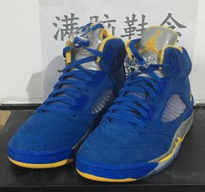 AIR JORDAN 5 LANEY AJ5 兰尼高中蓝黄男子篮球鞋 CD2720-400