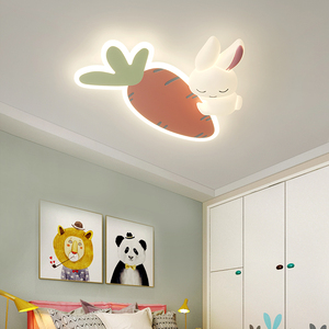 儿童房吸顶灯卡通小兔子创意胡萝卜温馨浪漫护眼男女孩卧室房间灯