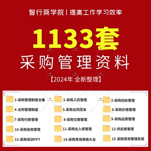 全套采购部资料管理制度流程合同订单询价职责绩效表格培训课模板