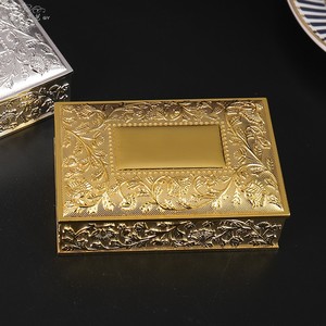 复古韩国金属金银方形首饰盒礼品收纳盒伴手礼包装盒储物摆件礼品