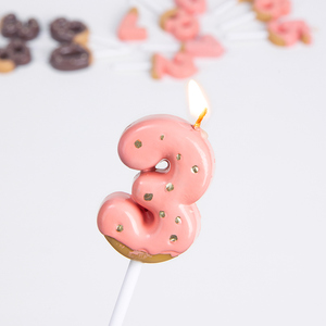韩国ins宝宝3周岁生日布置草莓巧克力数字蜡烛儿童蛋糕装饰插件