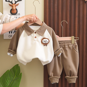 婴儿衣服春季洋气卡通纯棉分体套装7八9十个月一岁男女宝宝春秋装