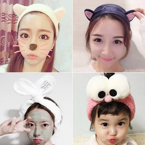 韩国女猫兔耳朵束发带简约甜美森女头巾头饰头套可爱洗脸发箍发饰