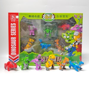 变形教室小恐龙纵队6合体机器人机甲霸王龙剑龙模型儿童礼物玩具