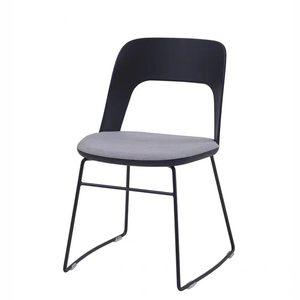 塑钢办公椅餐厅椅员工会议椅实木脚休闲椅接待洽谈椅无扶手电脑椅
