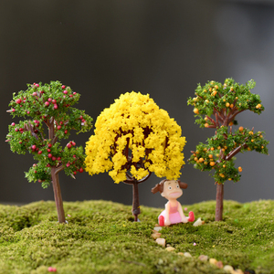 8款微景观花盆微观世界沙盘森林仿真树塑料小树创意手工田园装饰