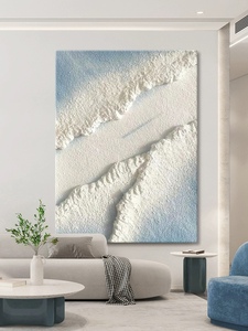手绘油画抽象潮汐肌理玄关装饰画现代简约客厅沙发背景墙大幅挂画