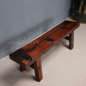 老船木小板凳长方形休闲小凳子客厅长条凳家用门口实木中式小木凳