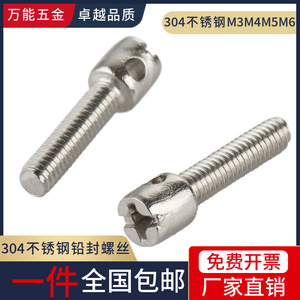 304不锈钢带孔铅封电表螺丝铅封螺钉封表螺丝钉M3M4M5M6