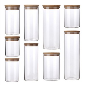 透明玻璃储物罐带盖茶叶罐密封防潮食品厨房杂定制中式圆形玻璃瓶